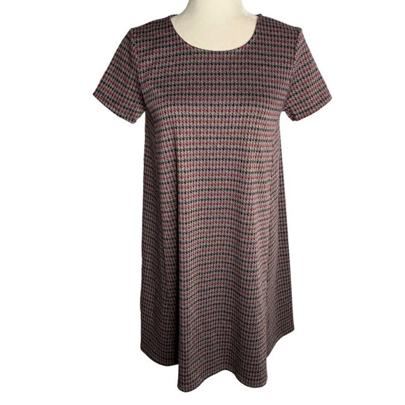 Joe Fresh Herringbone A Line T Shirt Dress XS Grey Knit Short Sleeve Round Neck - Picture 1 of 6